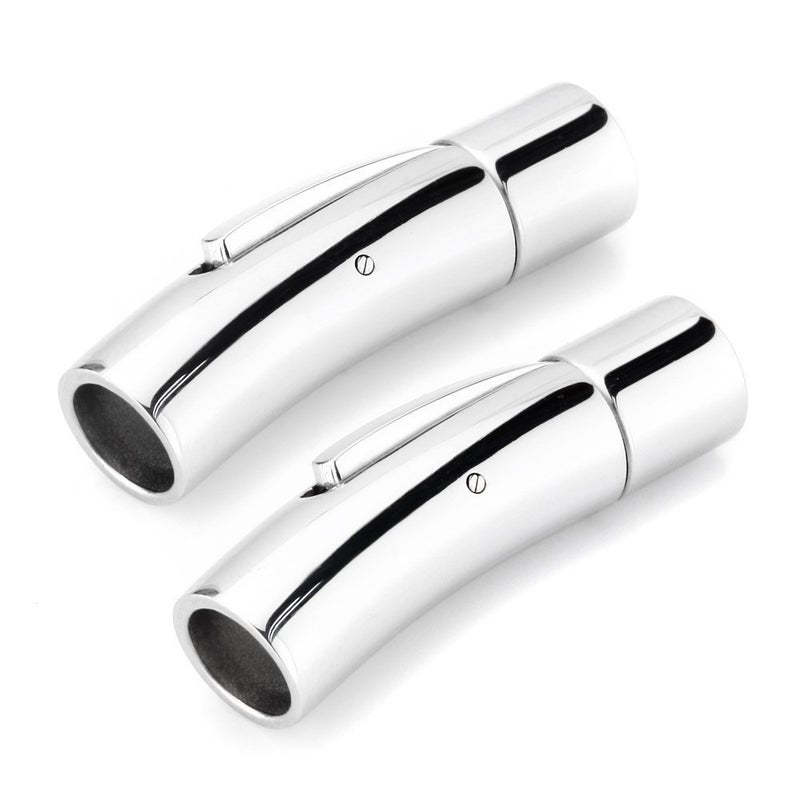 BEADNOVA Cord Ends for Jewelry Making Leather End Caps Steel Clasp for Necklace Bracelet (2pcs / Pack, 3mm Round Cord) - Image 1